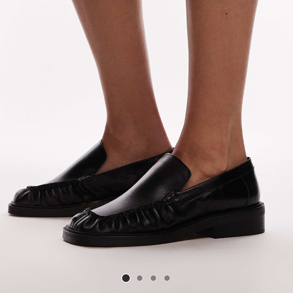 Topshop Clover premium Leather Loafers - Picture 2 of 3
